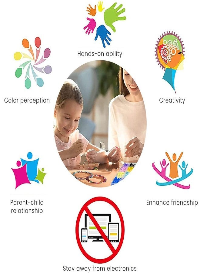 CLOSAL® Kids' Jewellery Making Kit - Pastel Pearl Round & Letter Beads, Unicorn Pendants, Crystal Star Flower Hair Beads - Image 3